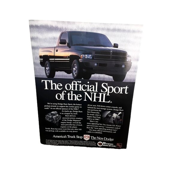 1995 Dodge Ram Sport Print Ad Official Truck NHL - Picture 1 of 1